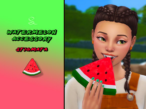 Sims 4 — Watermelon Accessory by simlasya — 1 swatch All LODs New mesh Toddler to elder Custom thumbnail Not compatible