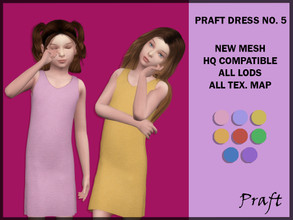 Sims 4 — Praft Dress No. 5 by Praft — Praft Dress No. 5 - 8 Colors - New Mesh (All LODs) - All Texture Maps - HQ