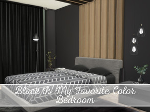 Sims 4 — Black Is My Favorite Color - Bedroom by 1990Evi — Your Sims like it real dark at night? Well, this bedroom, kept