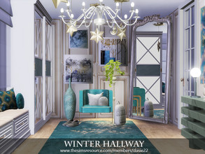 Sims 4 — Winter Hallway by dasie22 — Winter Hallway is an elegant room. Please, use code "bb.moveobjects on"
