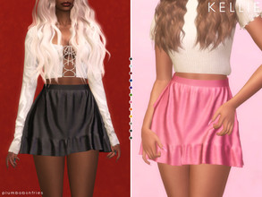Sims 4 — KELLIE | skirt by Plumbobs_n_Fries — High Waisted Leather Skirt New Mesh HQ Texture Female | Teen - Elders Hot