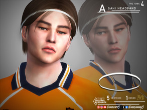 Sims 4 — Azumane Asahi Headband by Mazero5 — Headband of Azumane Asahi on his Hairstyle vI Design with or without logo of