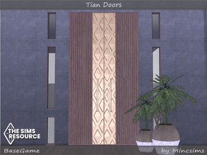 Sims 4 — Tian Doors by Mincsims — The set consists of 8 packages. -Double Doors for 2 Tiles -Single Doors for 2 Tiles