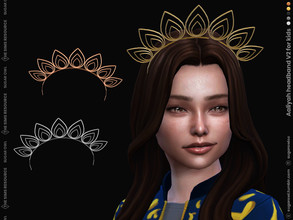 Sims 4 — Aaliyah headband V2 for kids by sugar_owl — Aesthetic headband with metal petals for children. Female and child