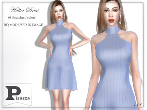 Sims 4 — Halter Dress by pizazz — Halter Dress for your sims 4 games. the image above was taken in-game so that you can