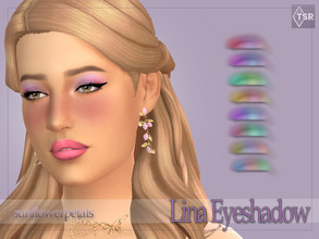 Sims 4 — Lina Eyeshadow by SunflowerPetalsCC — A super bright, multicolored eyeshadow in 8 swatches.