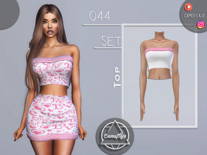 Sims 4 — SET 044 - Top by Camuflaje — Fashion set that includes a top and a skirt ** Part of a set ** * New mesh *