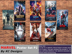 Sims 4 — MARVEL Poster Set P2 by TwistedFoil95 — MARVEL Poster Set P2 By KC Designs About Set: Is a set of 31 MARVEL