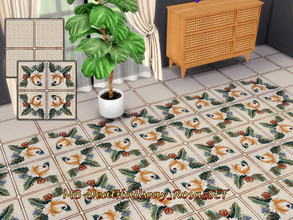 Sims 4 — MB-NeatHallway_Rosa_SET by matomibotaki — MB-NeatHallway_Rosa_SET Two elegant ceramic floor tile with a vintage