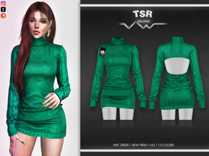 Sims 4 — KNIT DRESS BD612 by busra-tr — 10 colors Adult-Elder-Teen-Young Adult For Female Custom thumbnail -Compatible