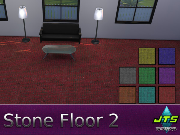Sims 4 — Stone Floor 2 by JCTekkSims — Dull floor with the look of real stone. Comes with 8 colors.