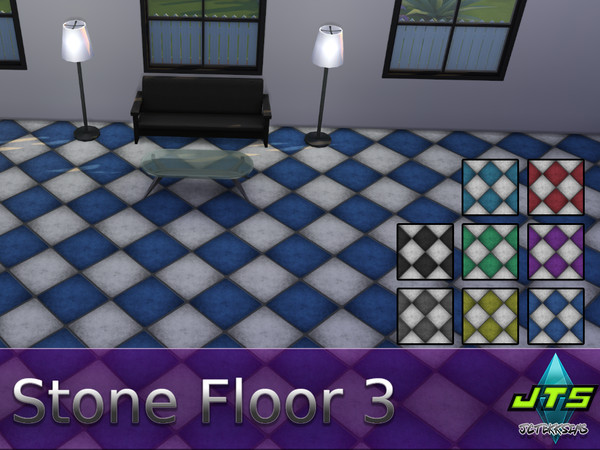 Sims 4 — Stone Floor 3 by JCTekkSims — Colorful and beautiful stone flooring with 8 colors.