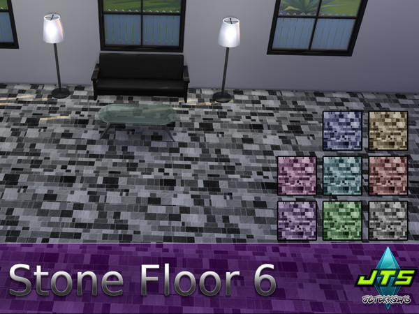 Sims 4 — Stone Floor 6 by JCTekkSims — Glossy stone floor with a realistic texture. 8 different colors to choose from.