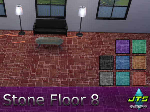 Sims 4 — Stone Floor 8 by JCTekkSims — Realistic textured stone flooring with 8 colors to choose from.