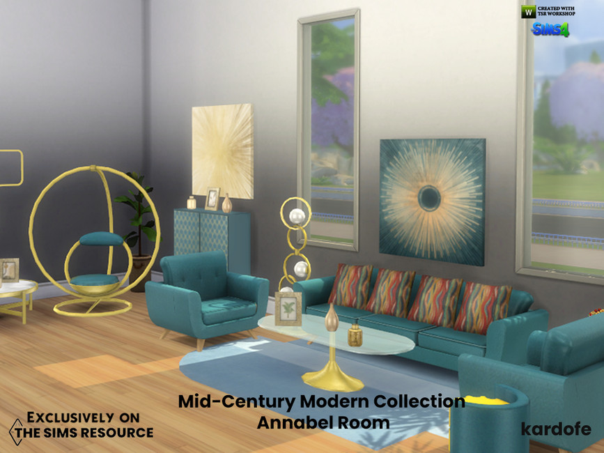 The Sims Resource MidCentury Modern Collection Annabel Room