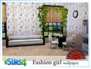 Sims 4 —  wallpaper Fashion girl by Helen_show — Wallpapers are well combined for your design tasks, have 9 recolor