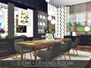 Sims 4 — Gemi - Dining Room - TSR CC Only by Rirann — Gemi is a cozy modern dining room in black, brown, white colors
