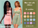 Sims 4 — Mini skirt with ribbons by MysteriousOo — Mini skirt with ribbons in 16 colors 16 Swatches; Base Game