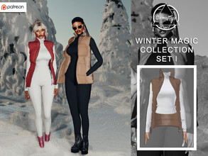 Sims 4 — [PATREON] Winter Magic Collection - SET I (Jacket & Top) by Camuflaje — * New mesh * Compatible with the