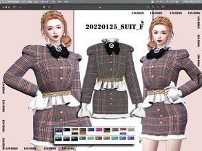 Sims 4 — A two-piece dress by LIN_DIAN — - New Mesh - ALL Lods. - 20 Colors. - Specular Normal Map
