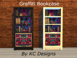 Sims 4 — Graffiti Book Case by TwistedFoil95 — Graffiti Book Case This is an base game recolor item, The Graffiti Book