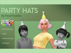 Sims 4 — Party Hat (Teen-Elder) by feralpoodles — Simple and cute paper party hat! This is the version meant for