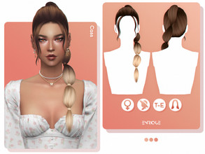 Sims 4 — Cass Hairstyle by Enriques4 — New Mesh 36 Swatches Include Shadow Map All Lods Base Game Compatible Teen to