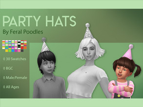 Sims 4 — Party Hat (Toddler) by feralpoodles — Simple and cute paper party hat! This is the version meant for TODDLER