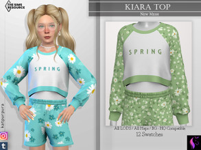 Sims 4 — Kiara Top by KaTPurpura — Spring Style Waist-Length Long Sleeve Sweater With A Shirt Underneath