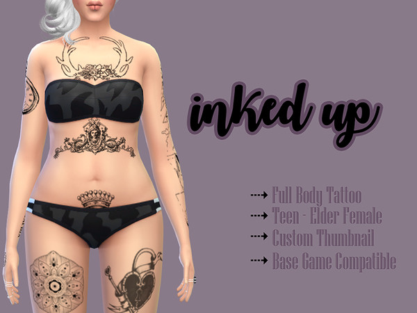 Sims 4 — Inked Up by BirdcageRomance — Full Body Female Tattoo