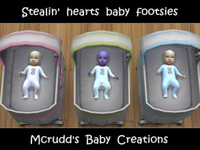 Sims 4 — Stealin' hearts baby footsies by mcrudd — All of your little babies will wear the Stealin' hearts and makin'