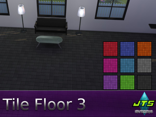 Sims 4 — Tile Floor 3 by JCTekkSims — Smooth colorful tile flooring. Comes with 9 colors.
