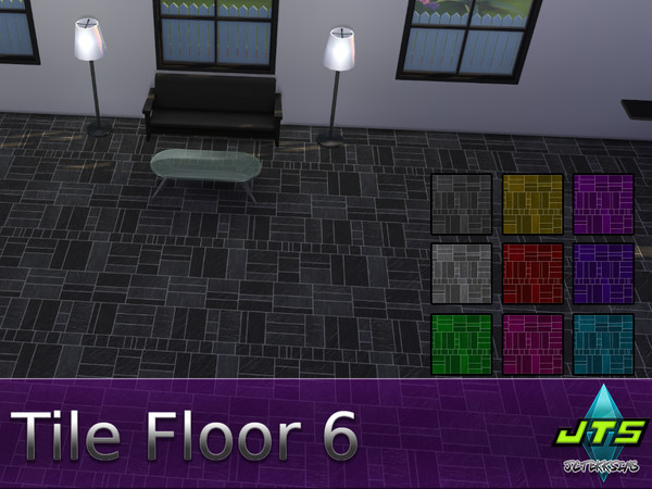 Sims 4 — TIle Floor 6 by JCTekkSims — Stone style tile flooring with a lot of texture. Comes with 9 color swatches.