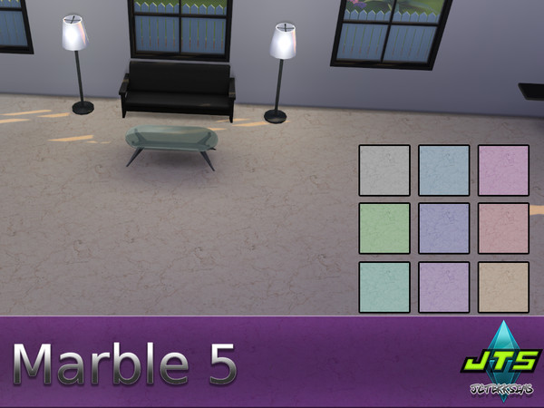 Sims 4 — Marble 5 by JCTekkSims — Shiny marble floor with 9 colors.
