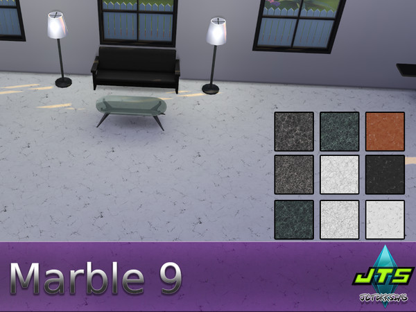 Sims 4 — Marble 9 by JCTekkSims — Glossy marble floor with 9 colors to choose from.