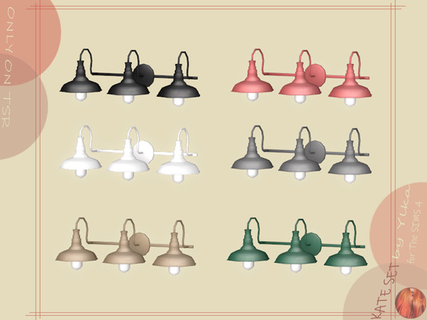 Sims 4 — [SJB] Kate set three wall lamps by Ylka by Ylka — Has 6 colors. You can see all the colors in the photo above.