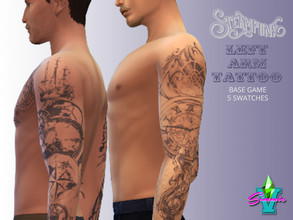 Sims 4 — Steampunk Left Arm Tattoo by SimmieV — A collection of 5 Steampunk inspired left arm tattoos.