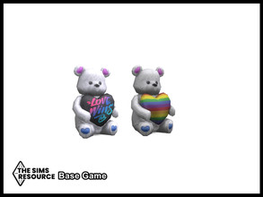 Sims 4 — Take Pride Love wins Bear by seimar8 — Maxis match teddy bear designed for a gay teenager, holding a heart with