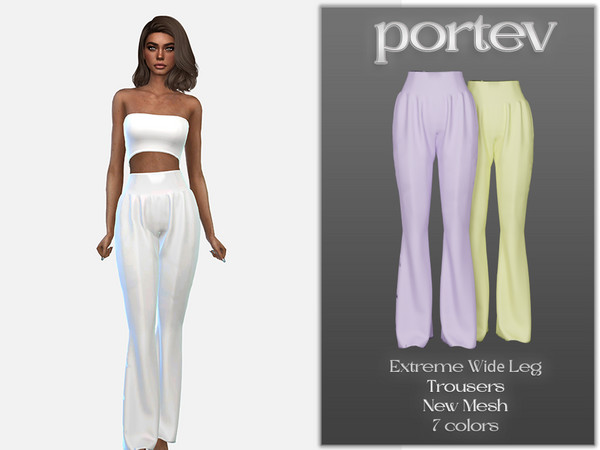 The Sims Resource - Extreme Wide Leg Trousers