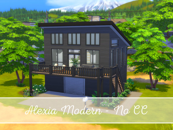 Sims 4 — Alexia Modern - No CC by 1990Evi — Modern one bedroom, one bathroom house for your sun-loving Sims. The ground