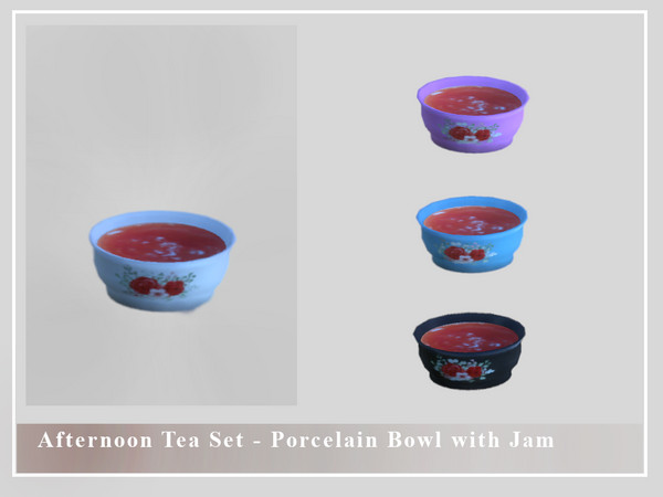 Sims 4 — Afternoon Tea Set - Porcelain Bowl with Jam by Balkanika — Porcelain Bowl with Jam part of the Afternoon Tea Set
