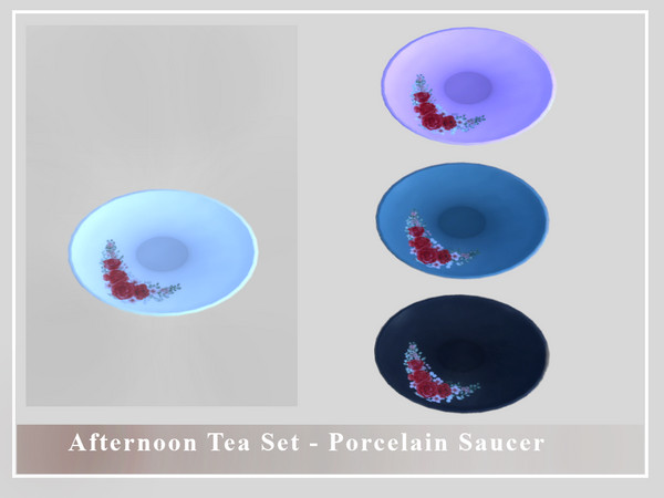 Sims 4 — Afternoon Tea Set - Porcelain Saucer by Balkanika — Porcelain Saucer part of the Afternoon Tea Set comes in 4