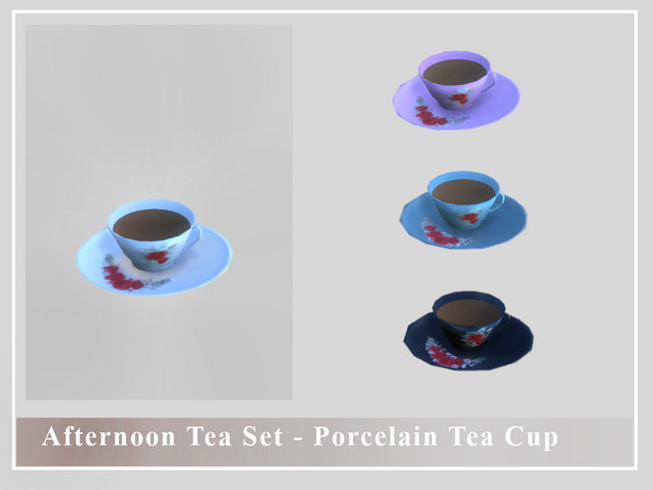 Sims 4 — Afternoon Tea Set - Porcelain Tea Cup by Balkanika — Porcelain Tea Cup part of the Afternoon Tea Set comes in 4