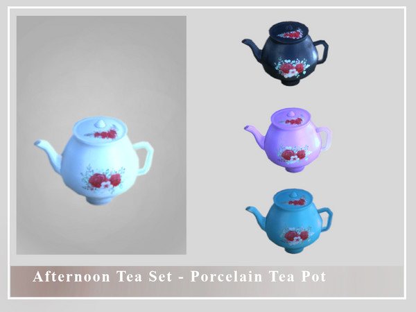 Sims 4 — Afternoon Tea Set - Porcelain Tea Pot by Balkanika — Porcelain Tea pot part of the Afternoon Tea Set comes in 4