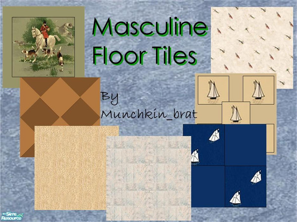 Sims 2 — Masculine Floors by munchkin_brat — A set of 7 floors with masculine patterns.