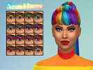 Sims 4 — Neon Eyeliner Pack by missbabyblue — Colorful Eyeliners in Neon - 16 swatches - custom thumb - basegame - mixes