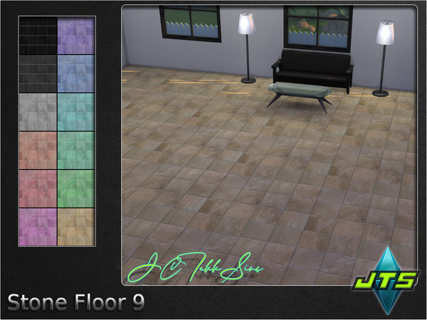 Sims 4 — Stone Floor 9 by JCTekkSims — Light textured stone tiles. Comes with 12 colors to choose from.