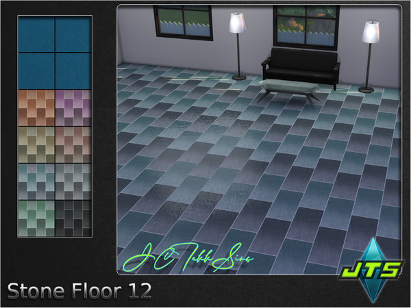 Sims 4 — Stone Floor 12 by JCTekkSims — Slate stone flooring with a slight gloss. Comes with 8 different colors.