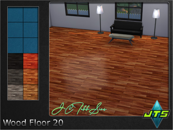 Sims 4 — Wood Floor 20 by JCTekkSims — Shiny wood flooring with 6 different colors to choose from.