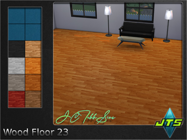 Sims 4 — Wood Floor 23 by JCTekkSims — Standard wood flooring with a slight texture and 8 colors.